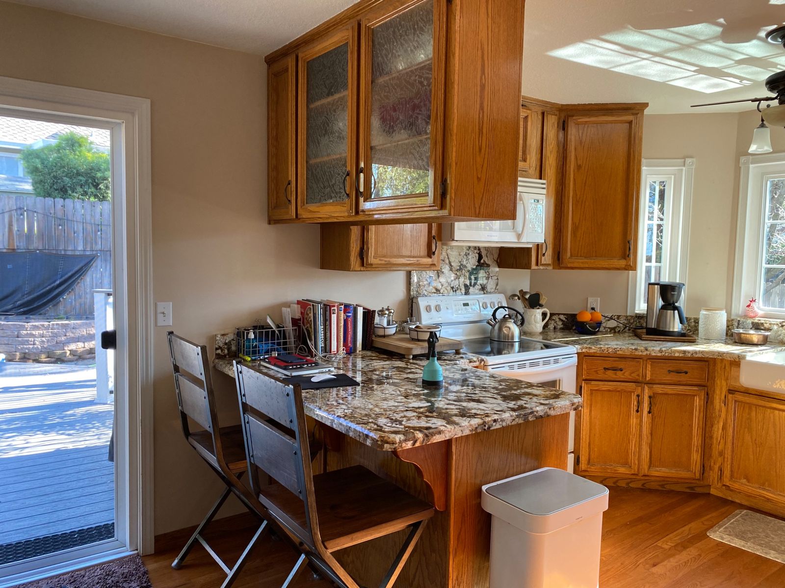 Kitchen with painted cabinets