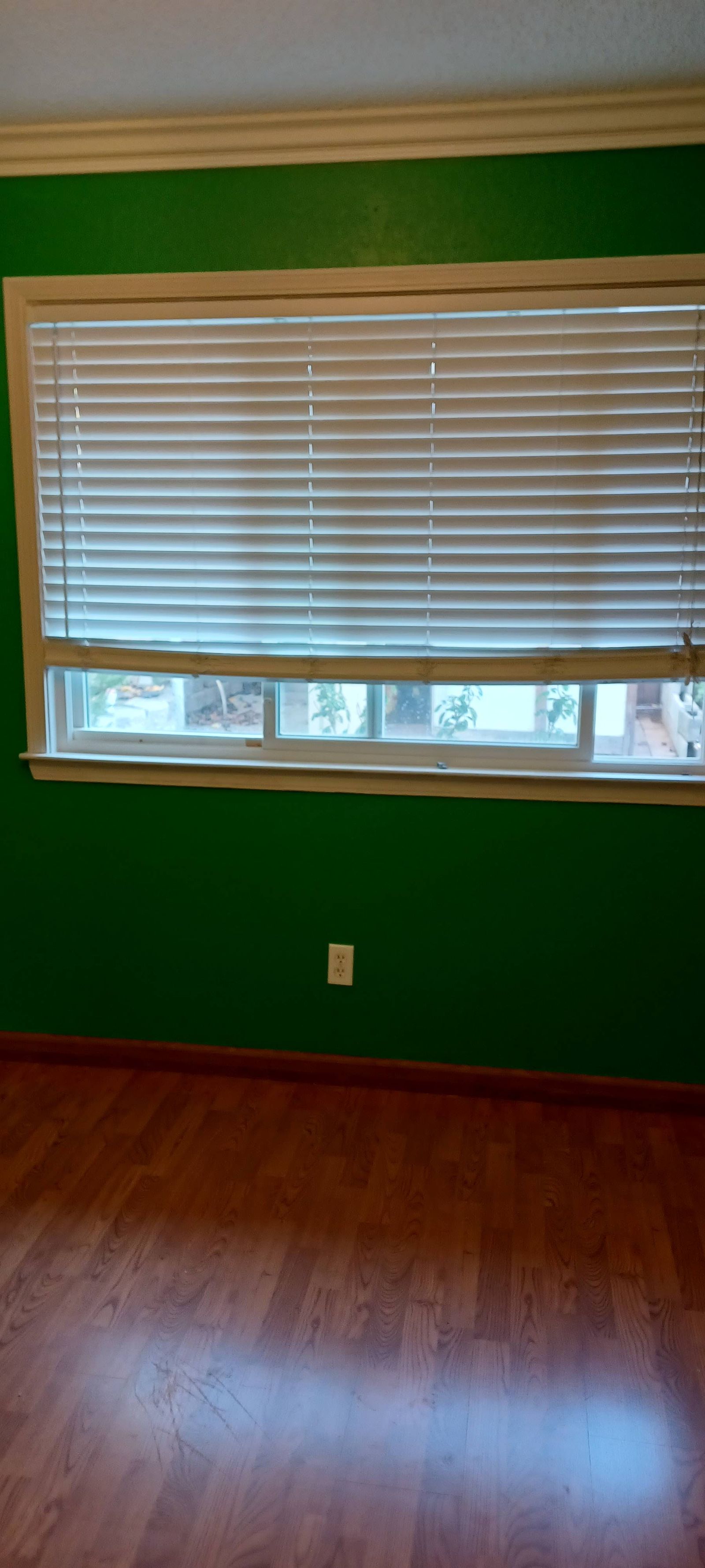 Bedroom painted in deep green